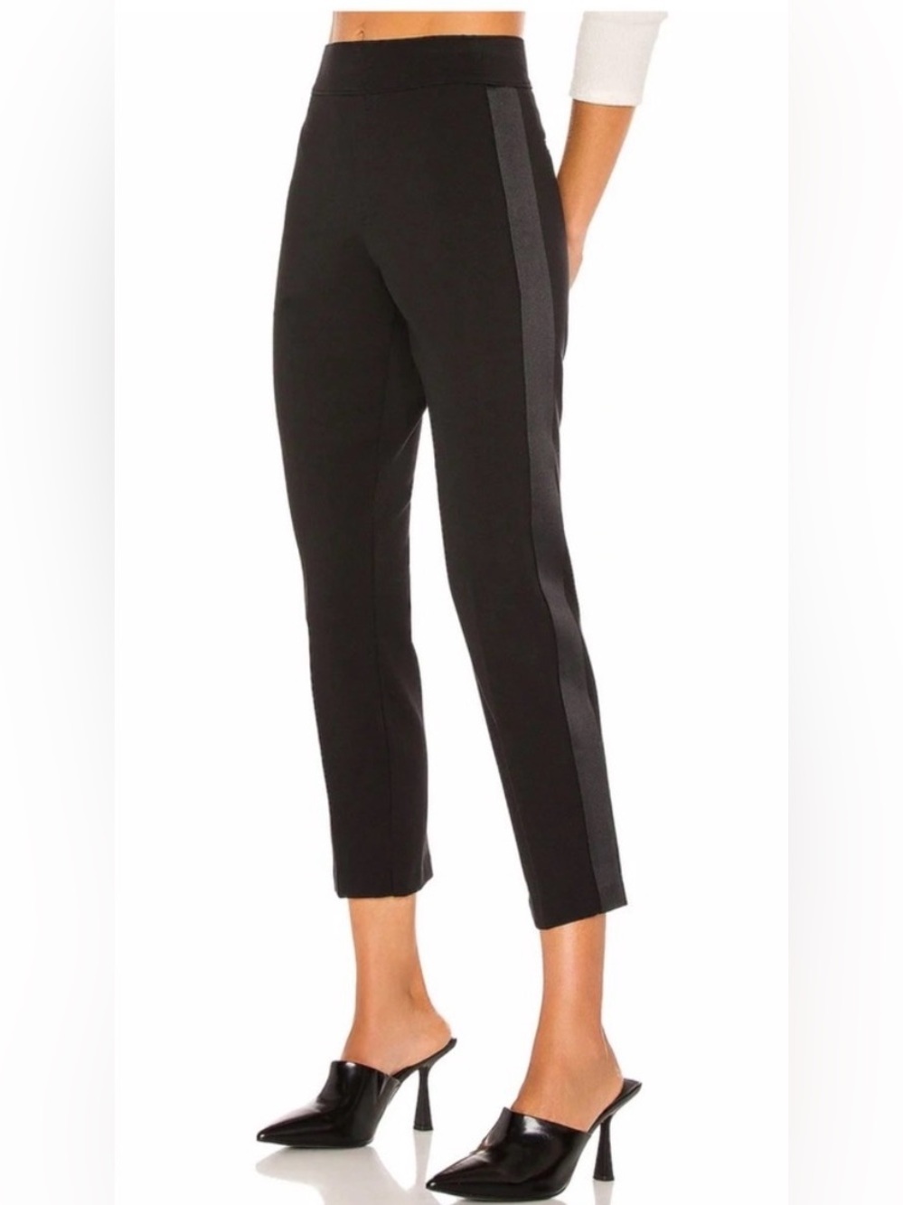 NWT SPANX The Perfect Black Pant Ponte Straight Satin Tape Tuxedo Size Small